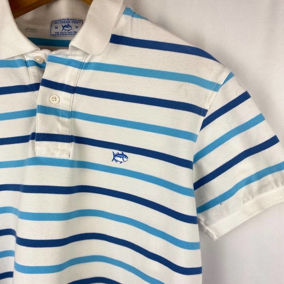 Southern Tide | The Skipjack Polo Blue Stripe | M - Picture 2 of 3